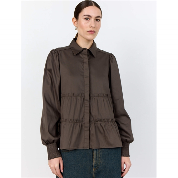 Levete Room LR-ISLA SOLID 95 Skjorte, Coffee